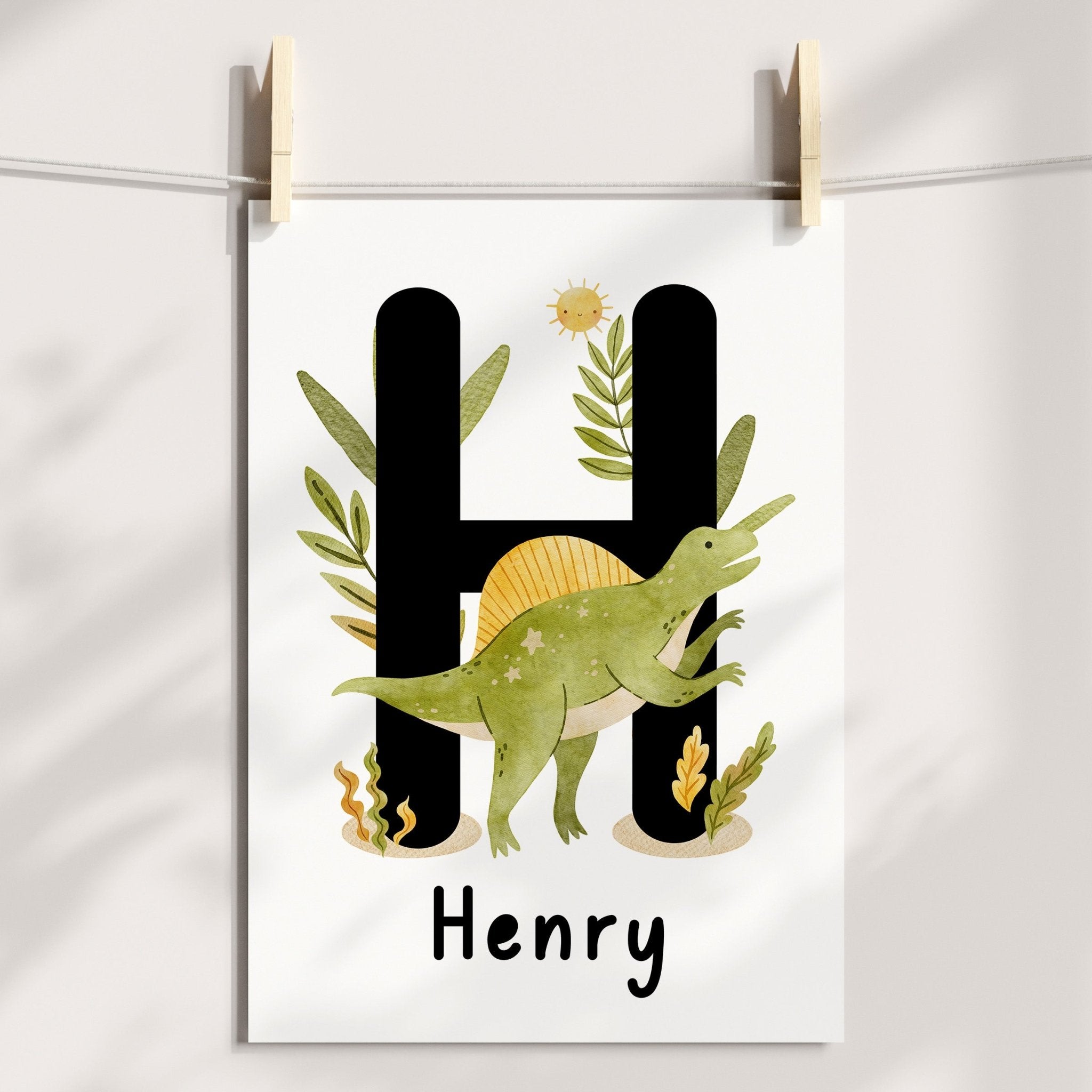 Dinosaur Chart, Alphabet & Name Prints