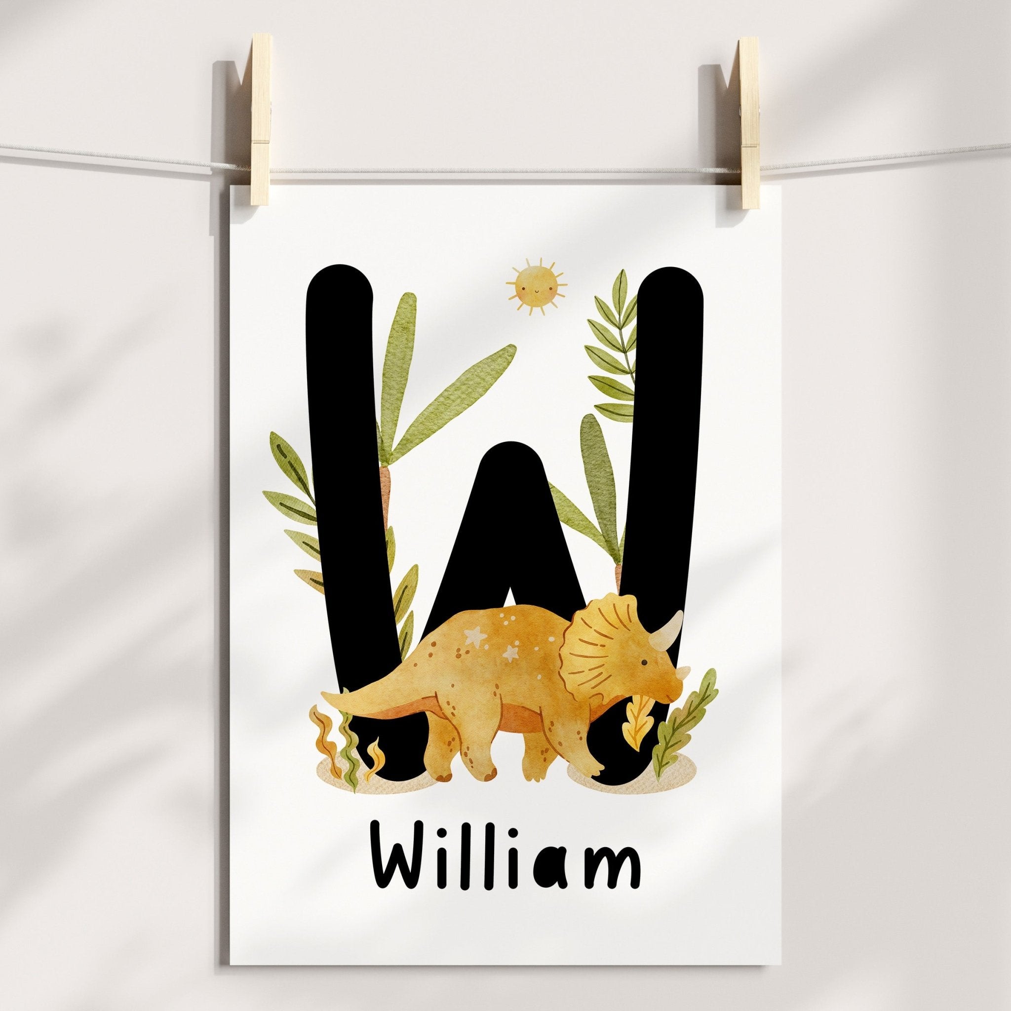 Dinosaur Chart, Alphabet & Name Prints