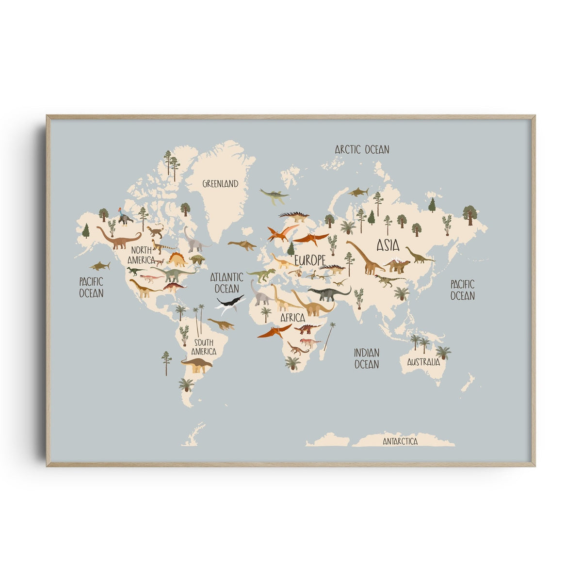 World Map Nursery Prints & Posters | Kids Playroom Wall Art – The Kids ...