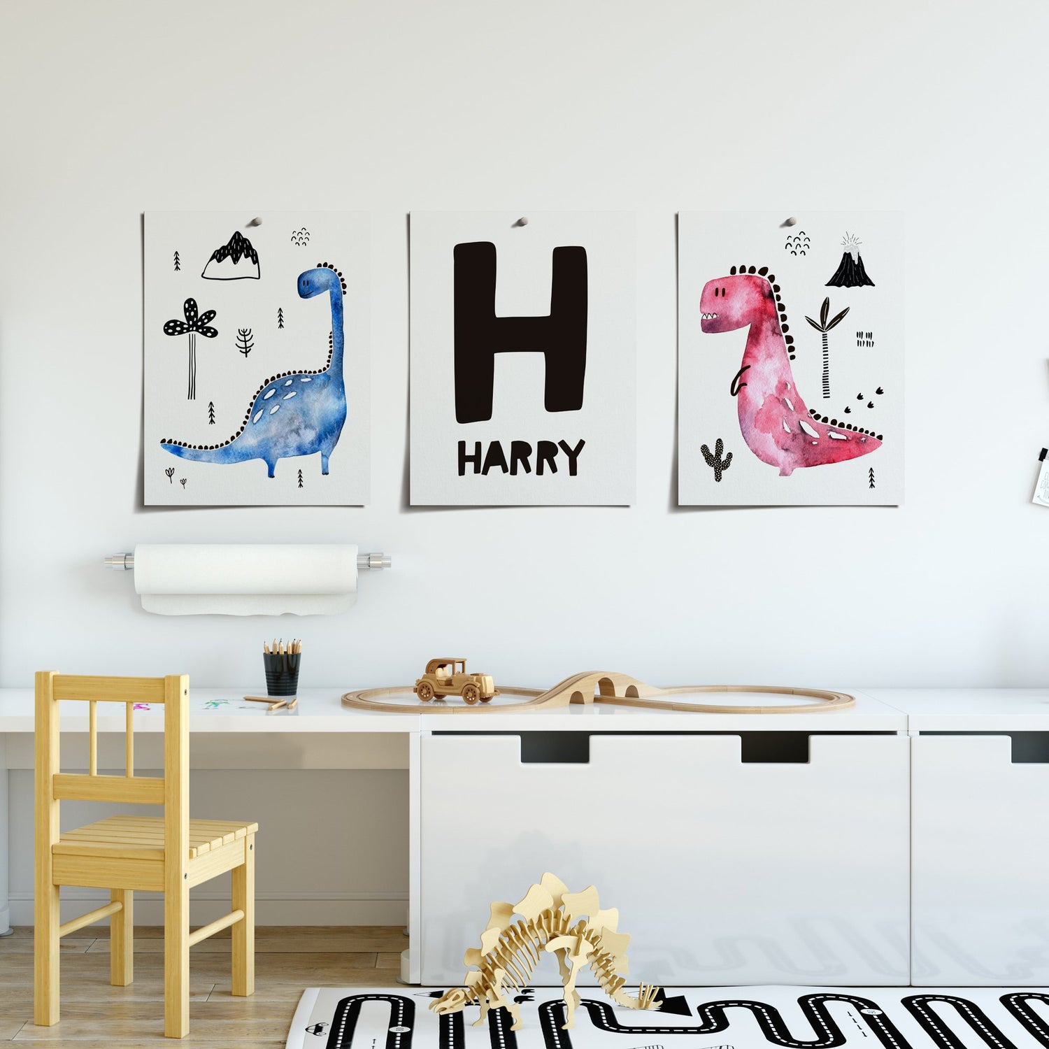 Dinosaurs & Name Print
