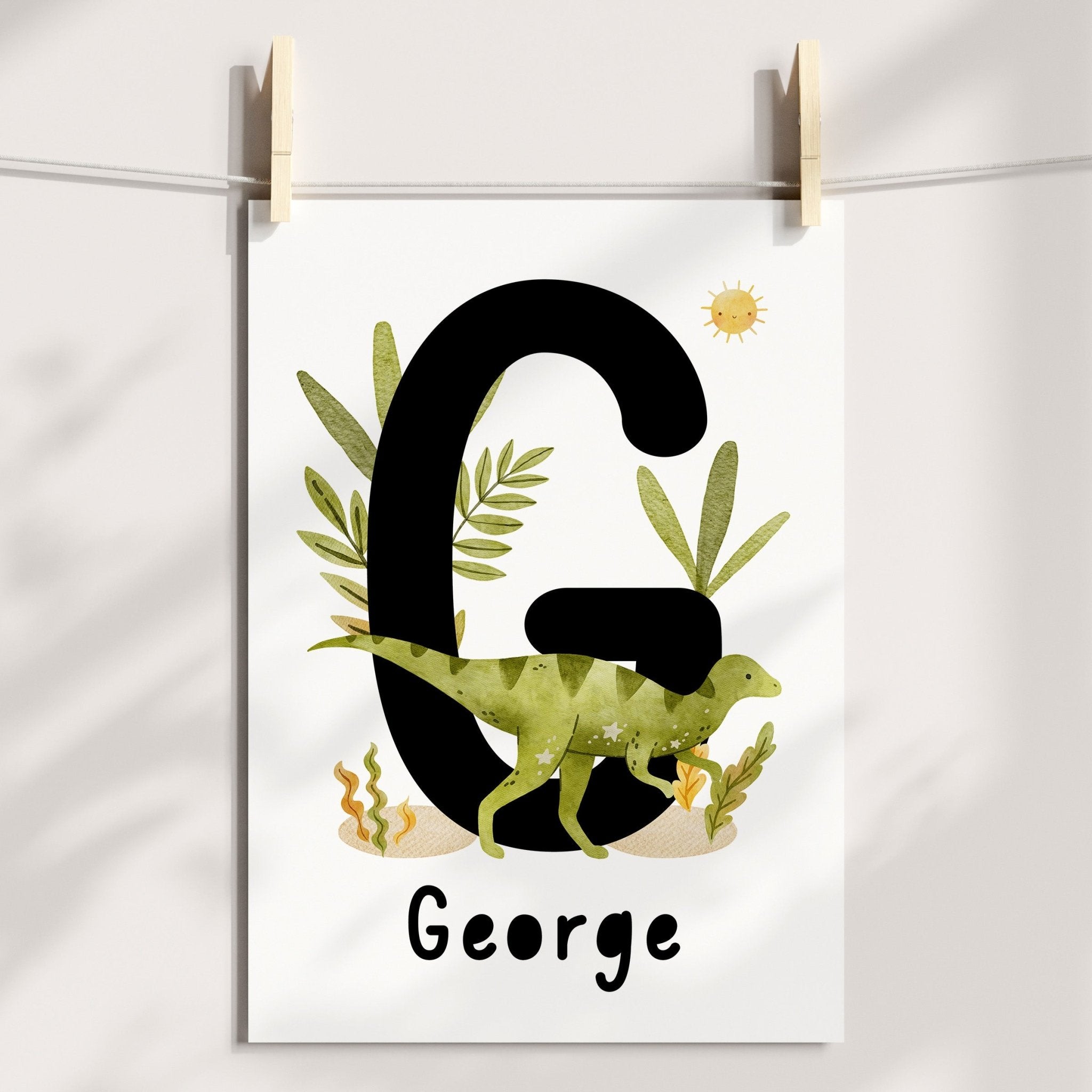 Dinosaurs & Name Print