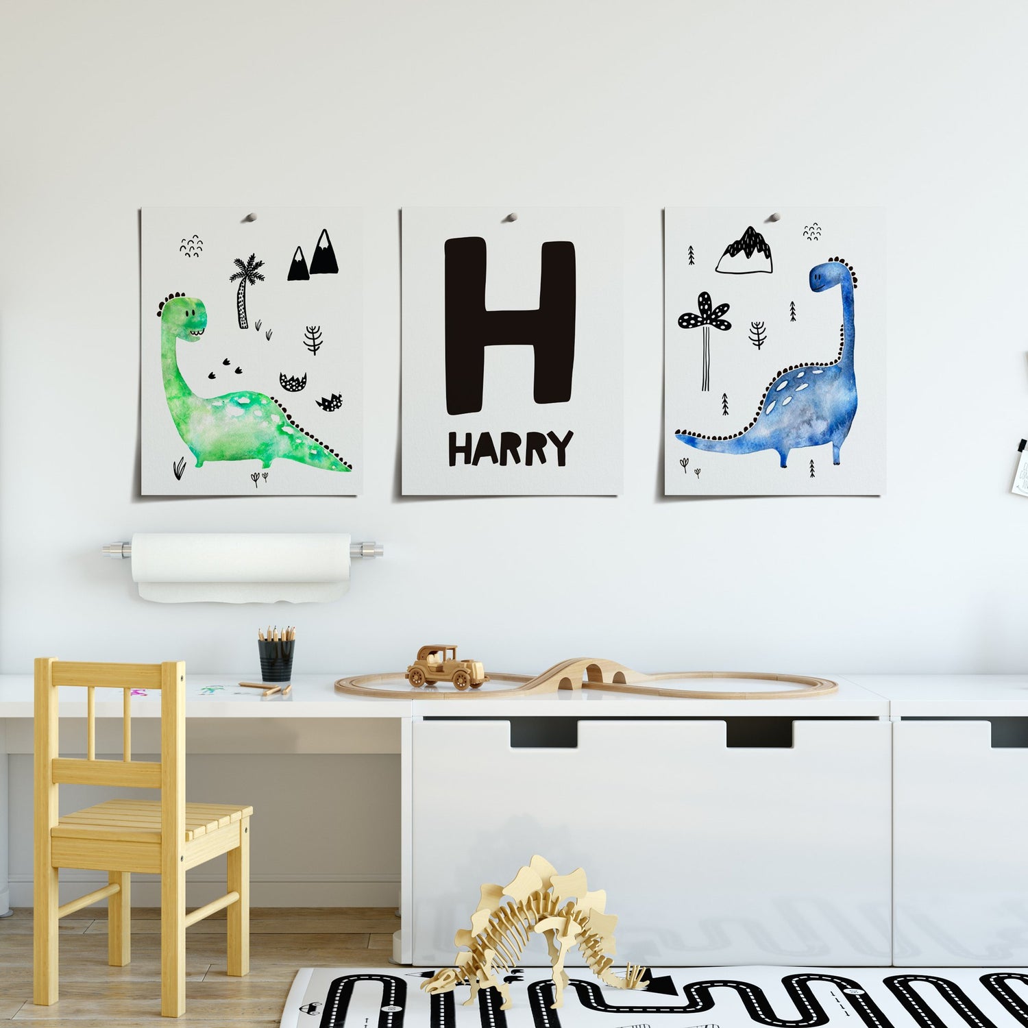 Dinosaurs & Name Print