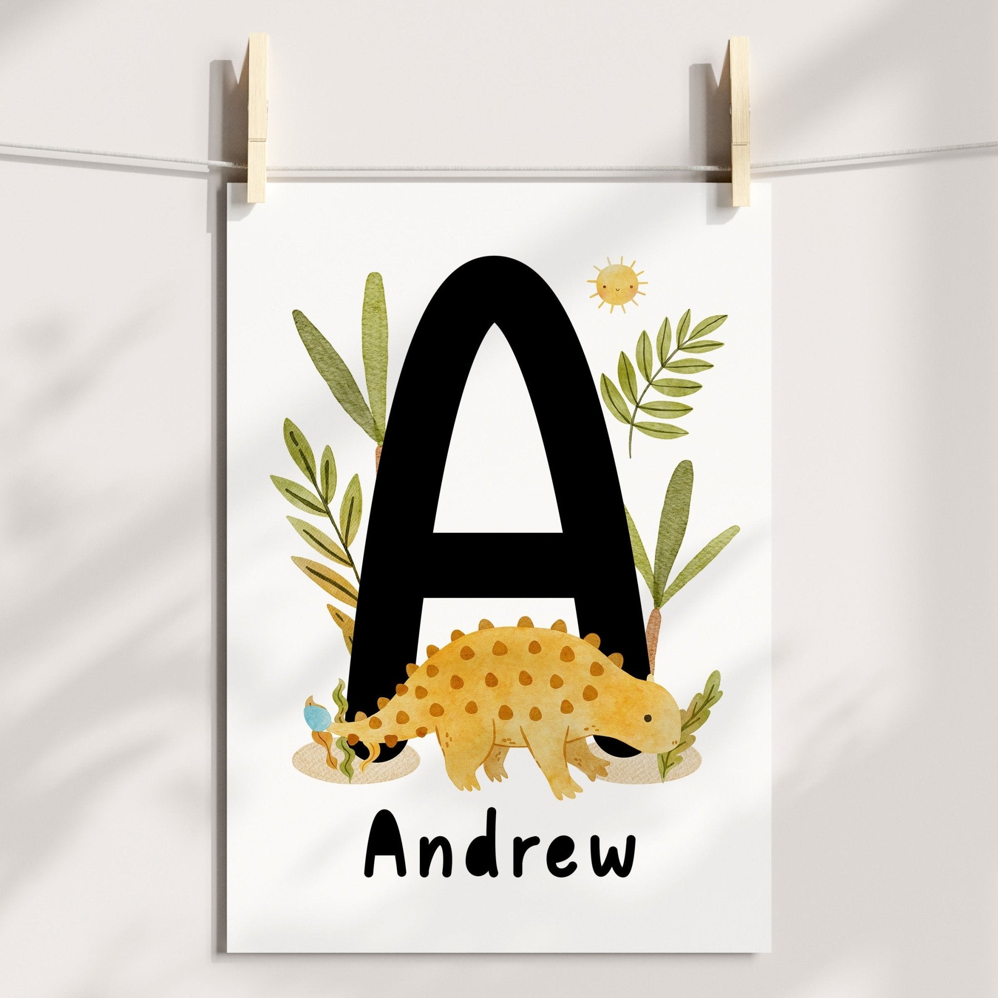 Dinosaurs & Name Print