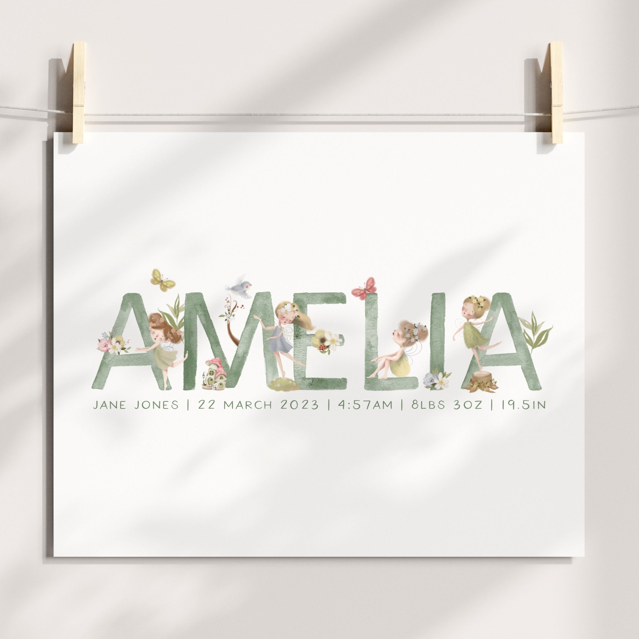 Fairy Name & Birth Print