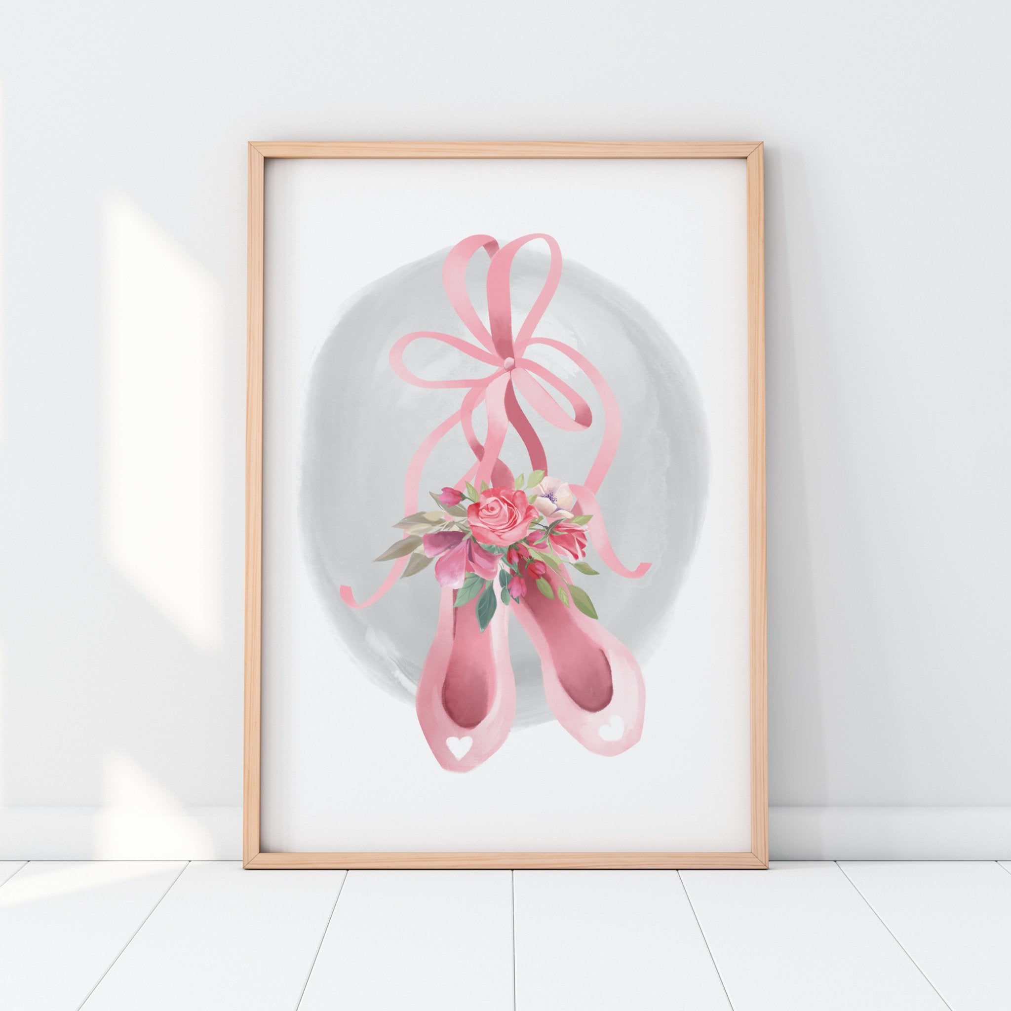 Floral Ballet Slippers Print