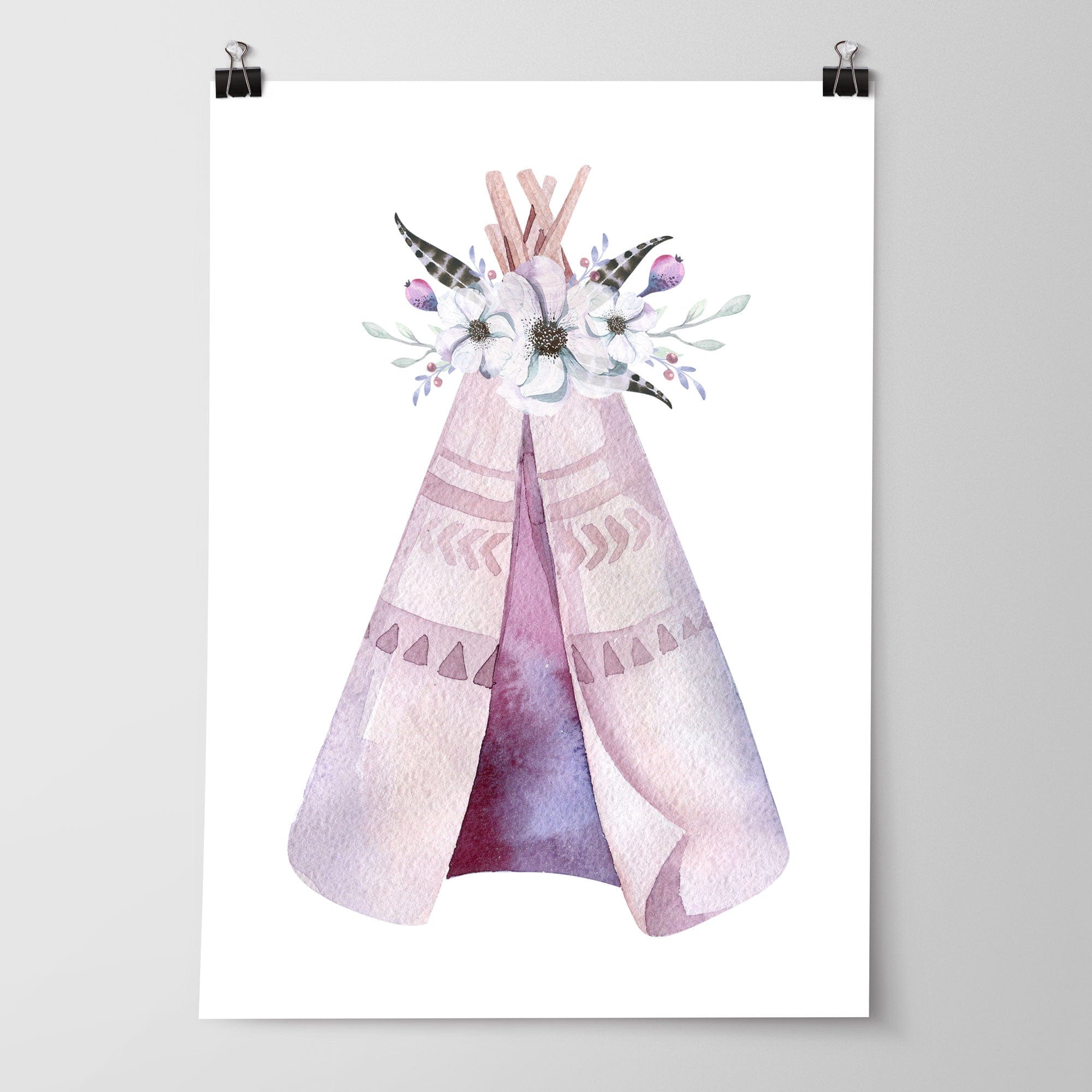 Floral Boho Tribal Teepee Print
