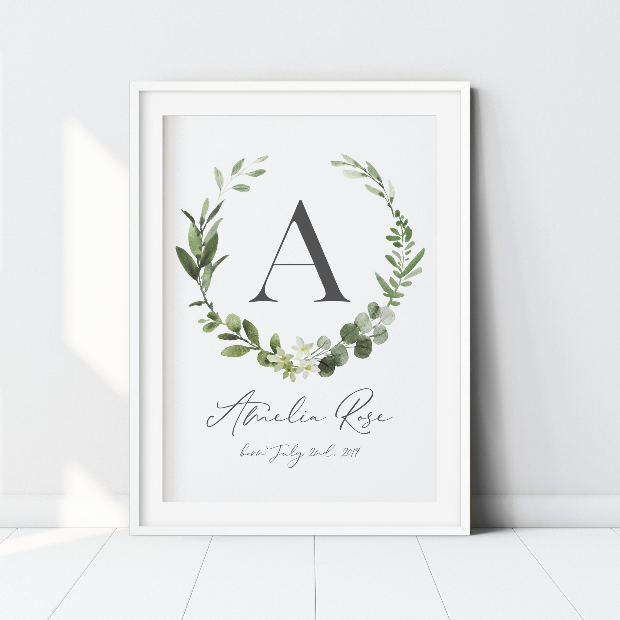 Floral Botanical Birth Date Print