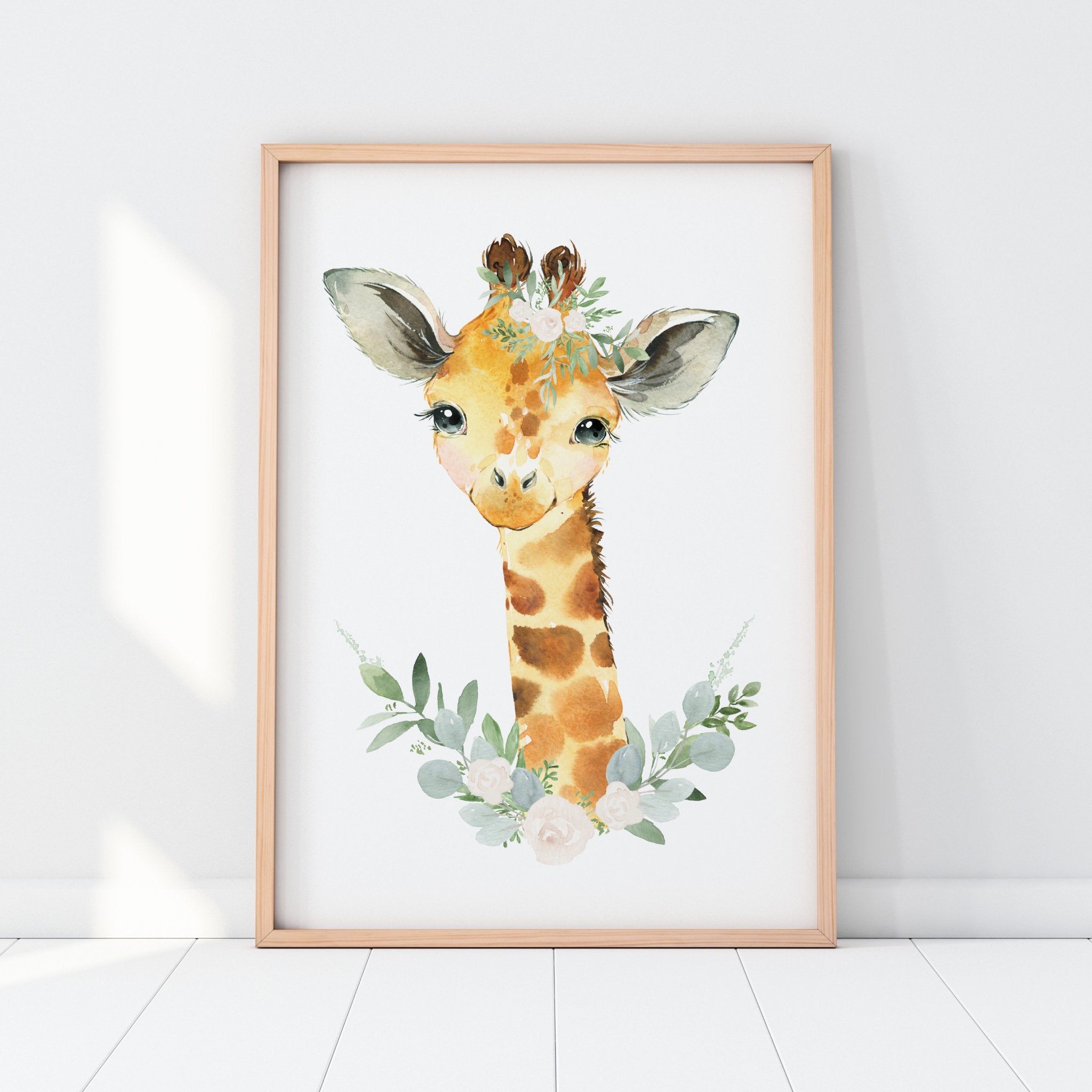 Floral Lion, Elephant & Giraffe Prints