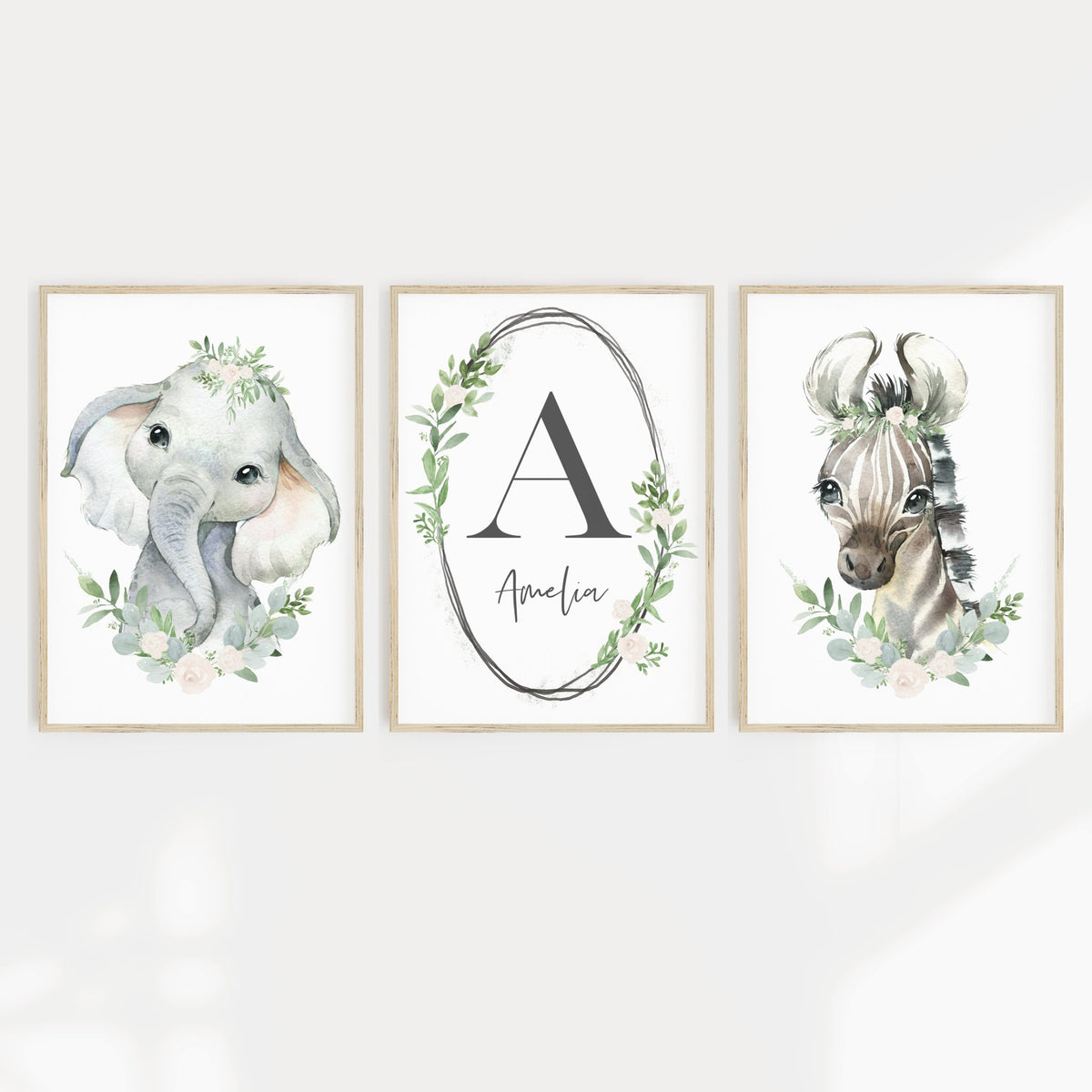 Jungle & Safari Nursery Prints, Girls Bedroom Wall Art - The Kids Print ...