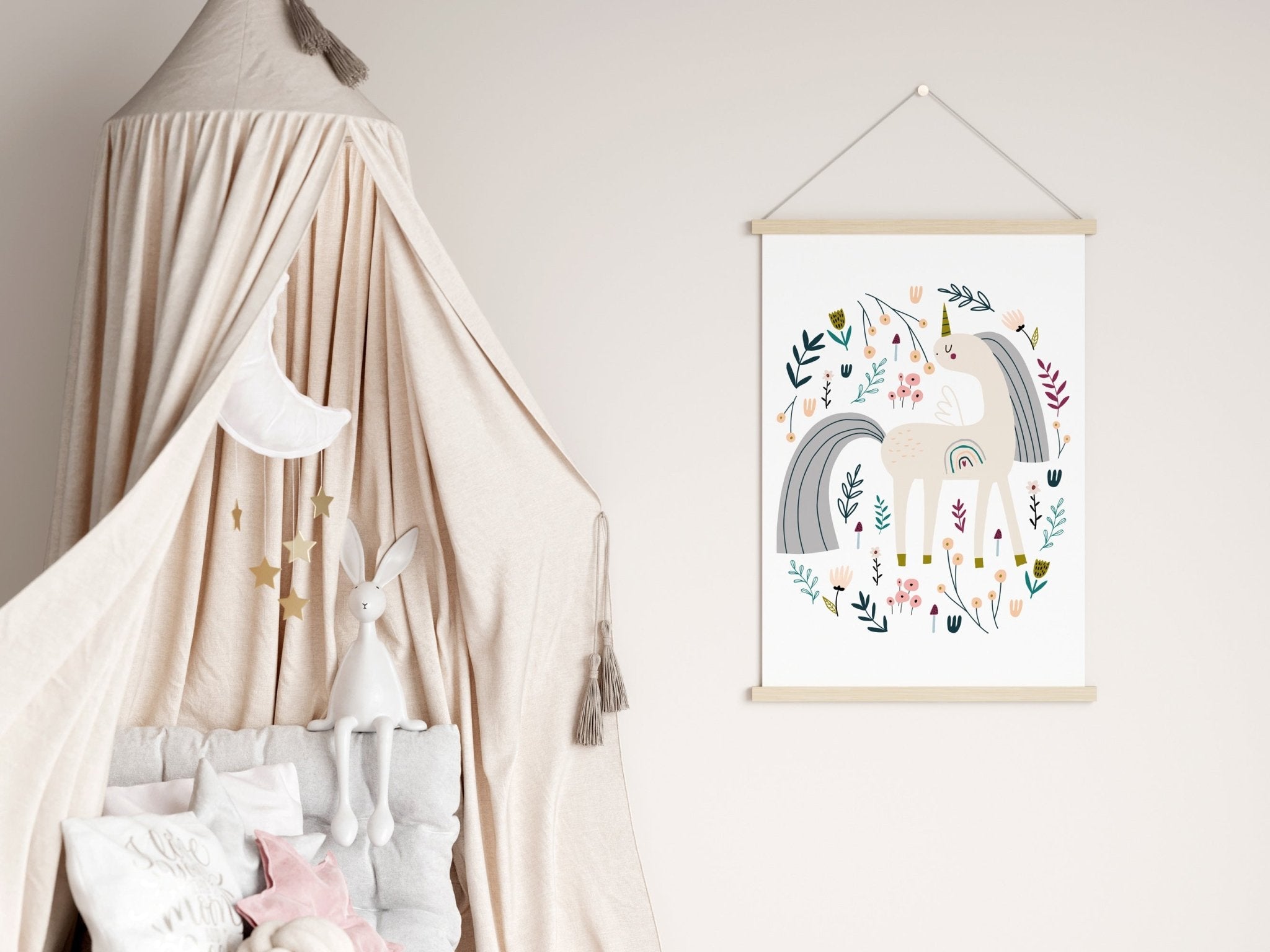 Floral Unicorn Print