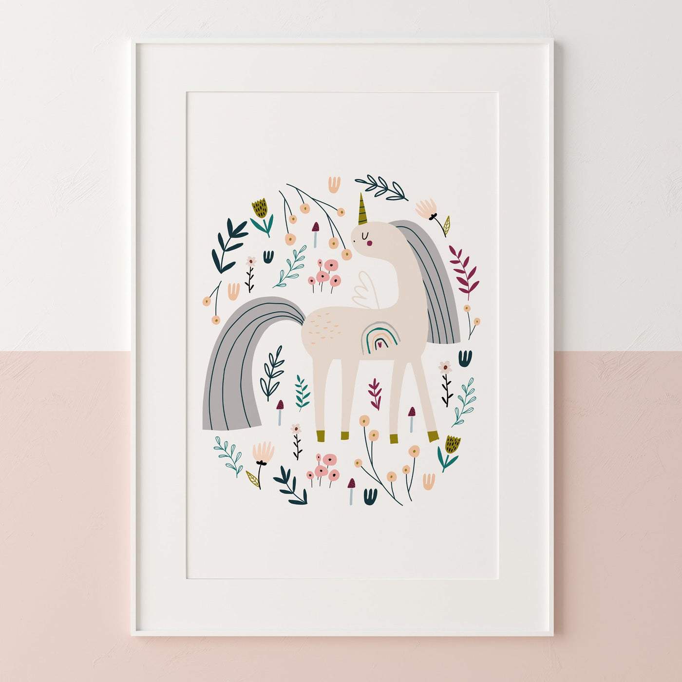Unicorn Nursery Print | Girls Unicorn Wall Art | Girls Room Decor