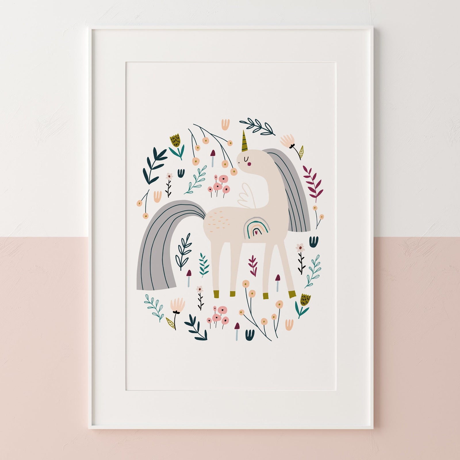 Unicorn Nursery Print | Girls Unicorn Wall Art | Girls Room Decor