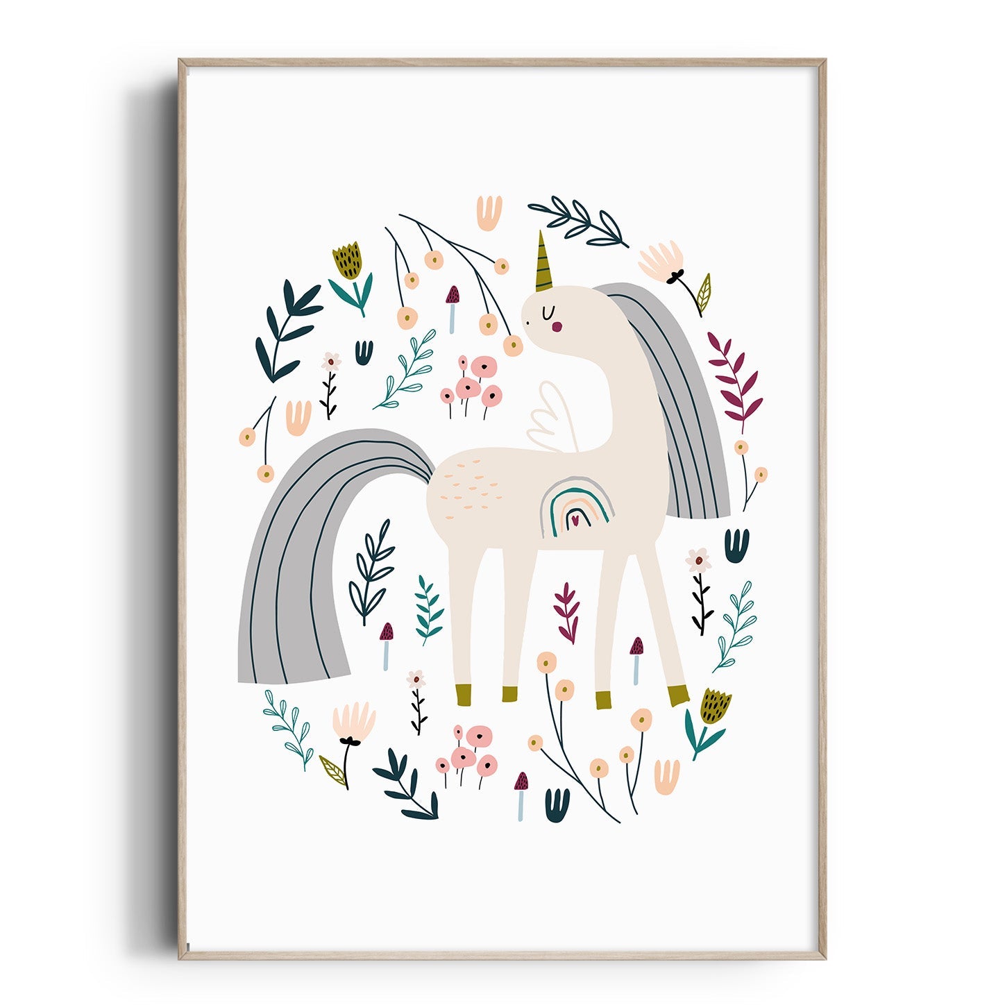 Floral Unicorn Print