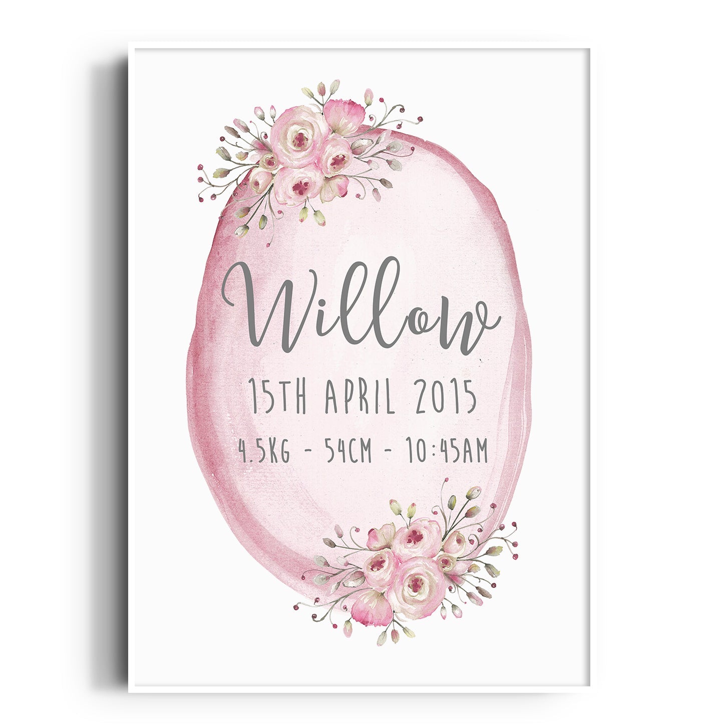 Floral Woodland Birth Print