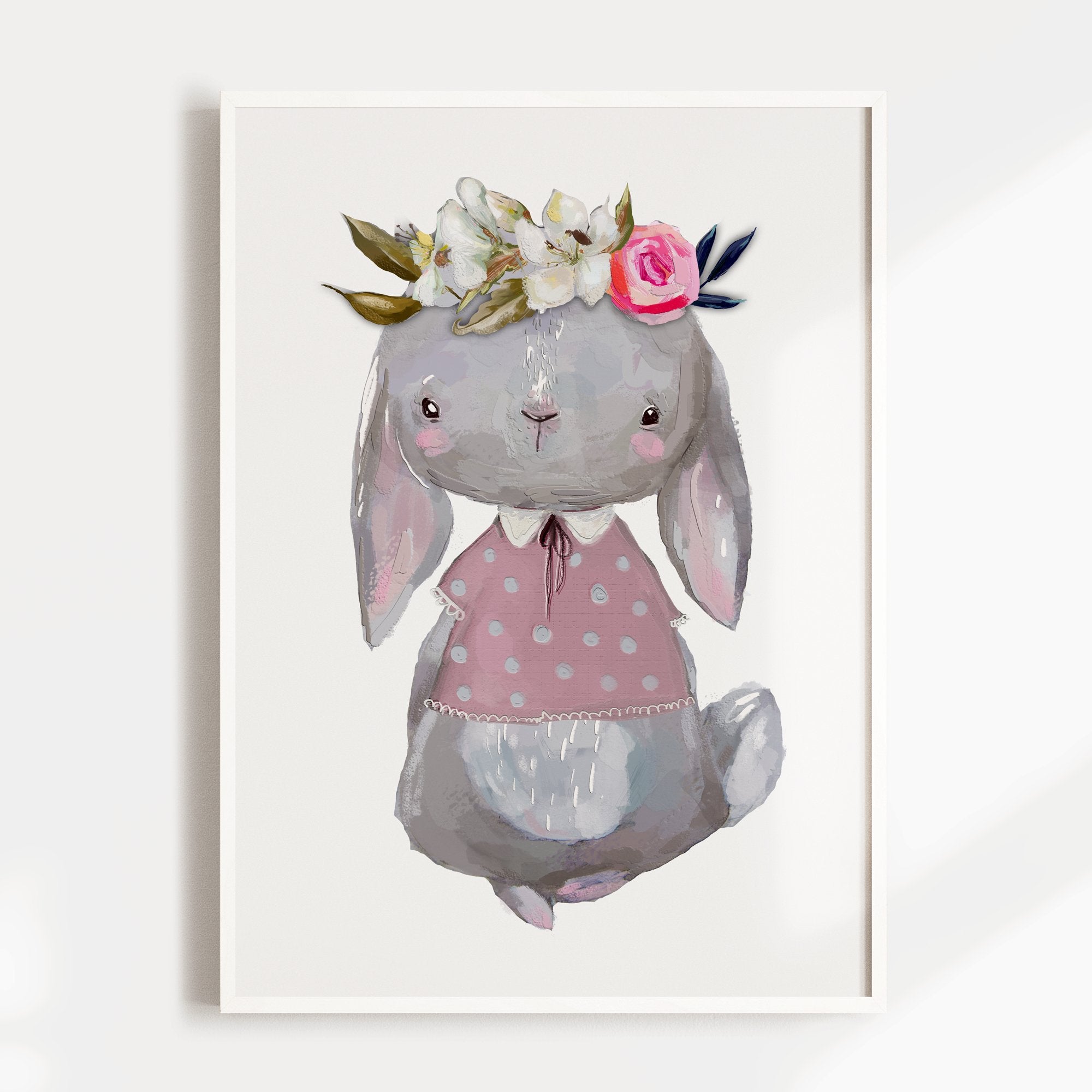 Floral Woodland Bunny Print
