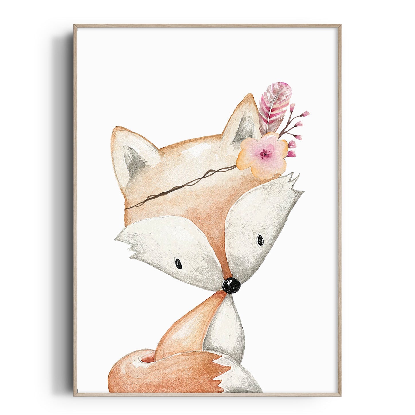 Floral Woodland Fox Print