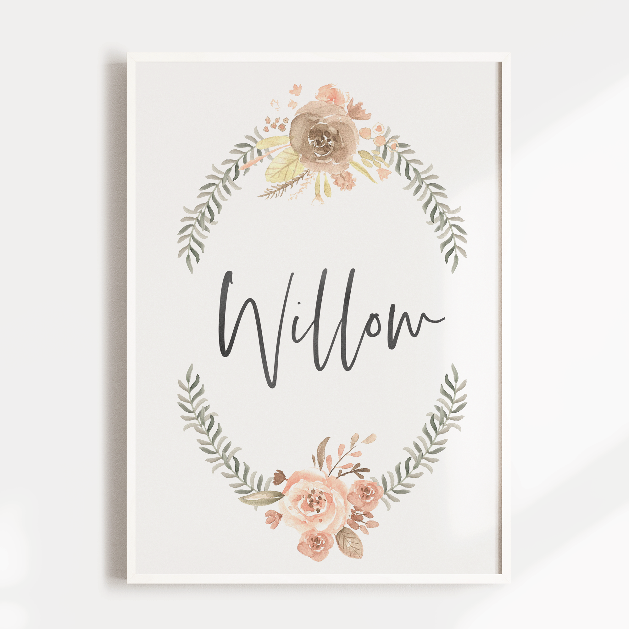 Woodland Floral Name Print