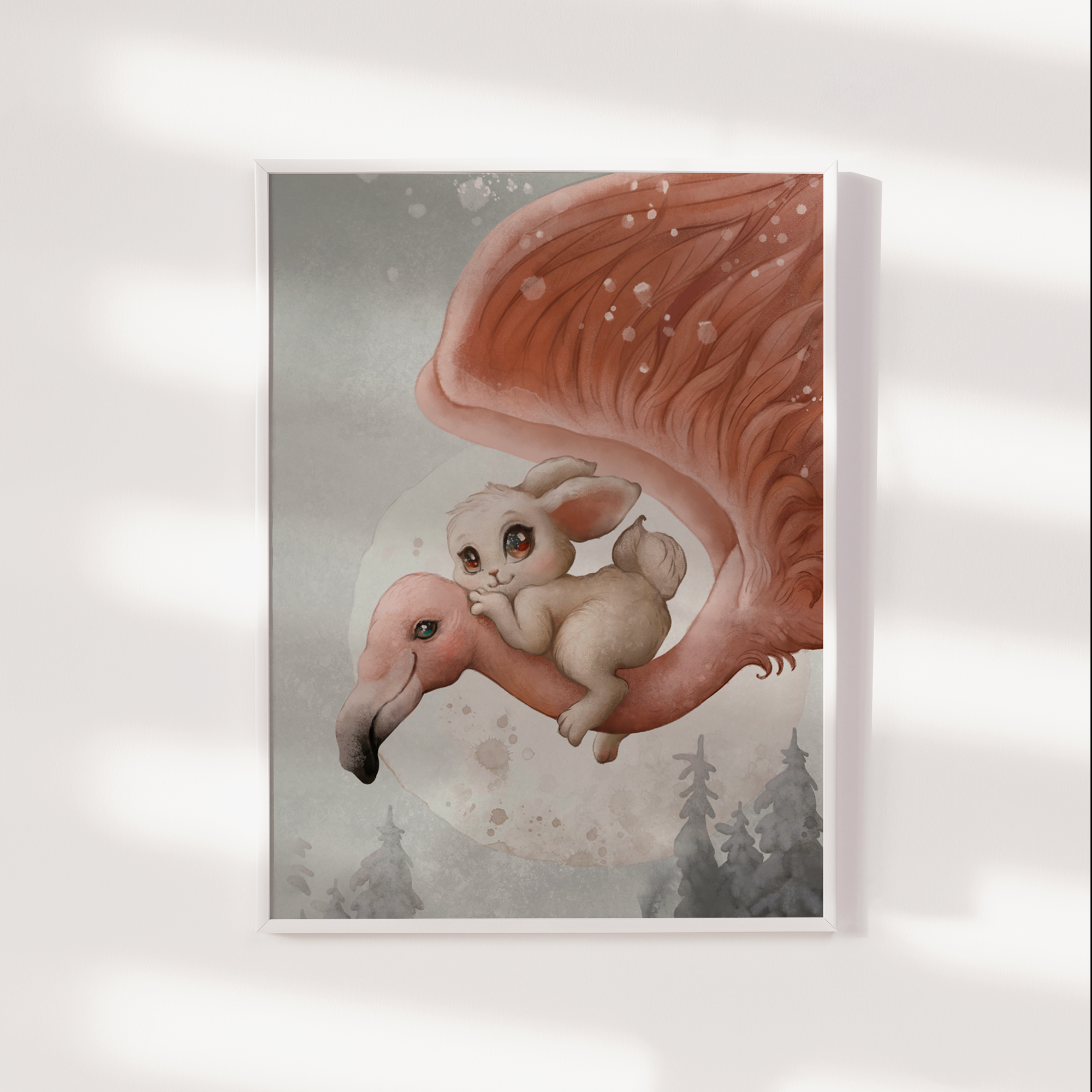Magical Flamingo & Bunny Print
