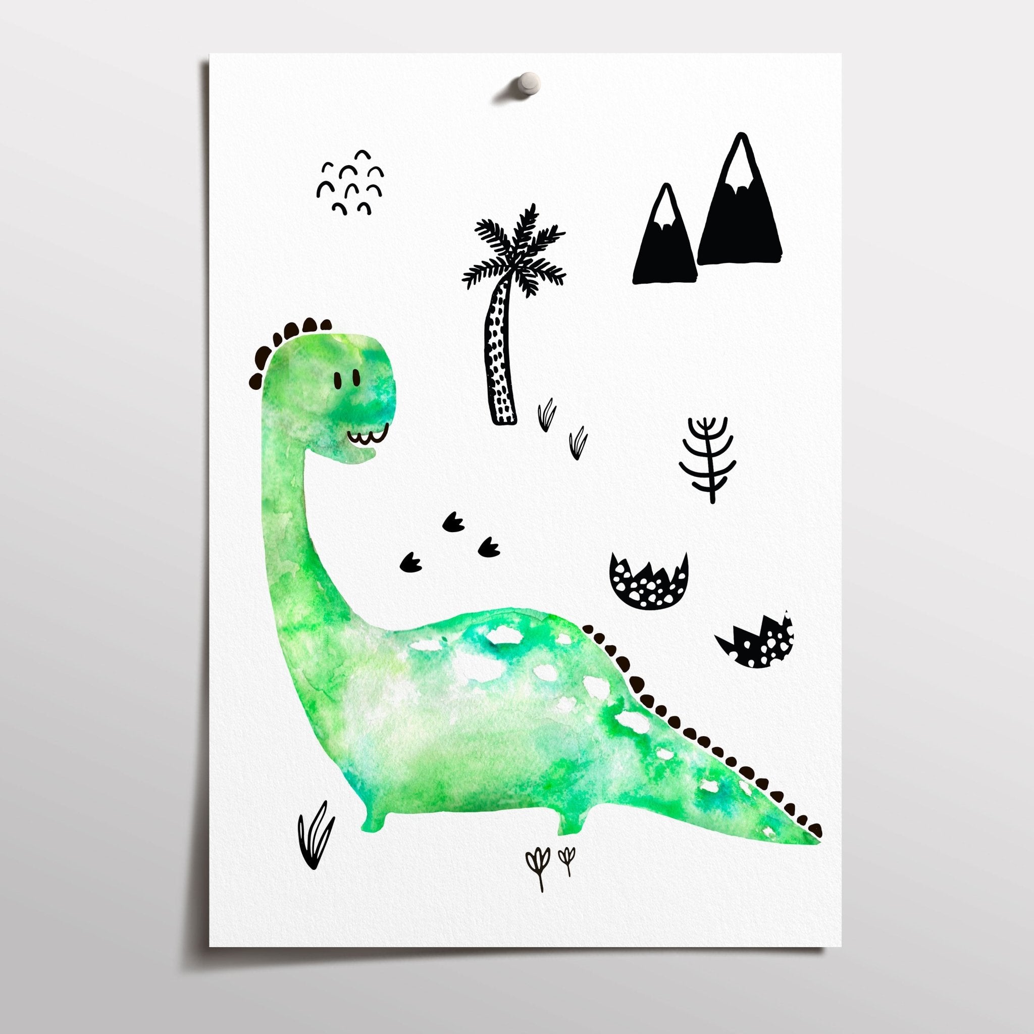 Green Dinosaur Print
