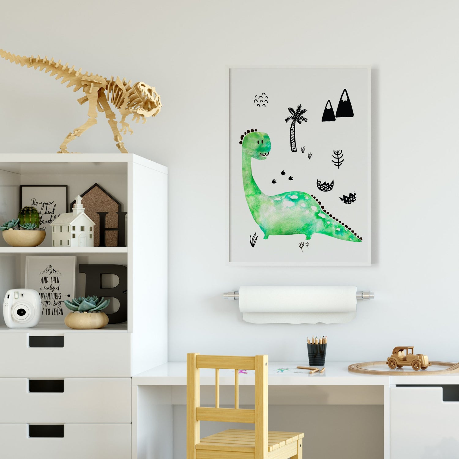 Green Dinosaur Print
