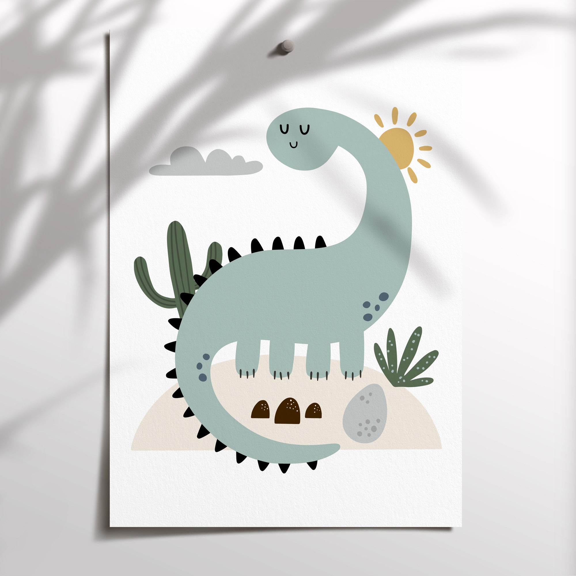 Green Dinosaur Print