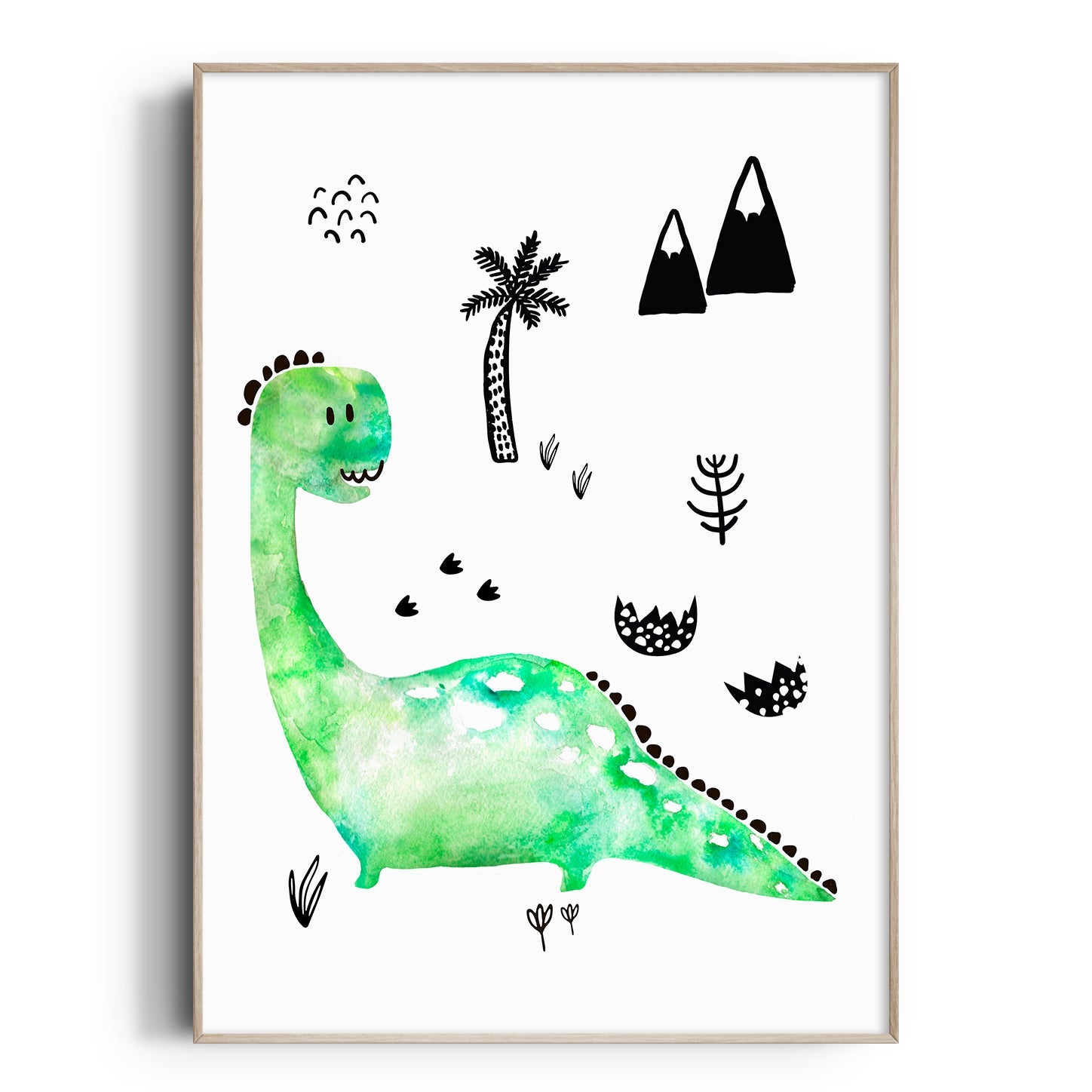 Green Dinosaur Print