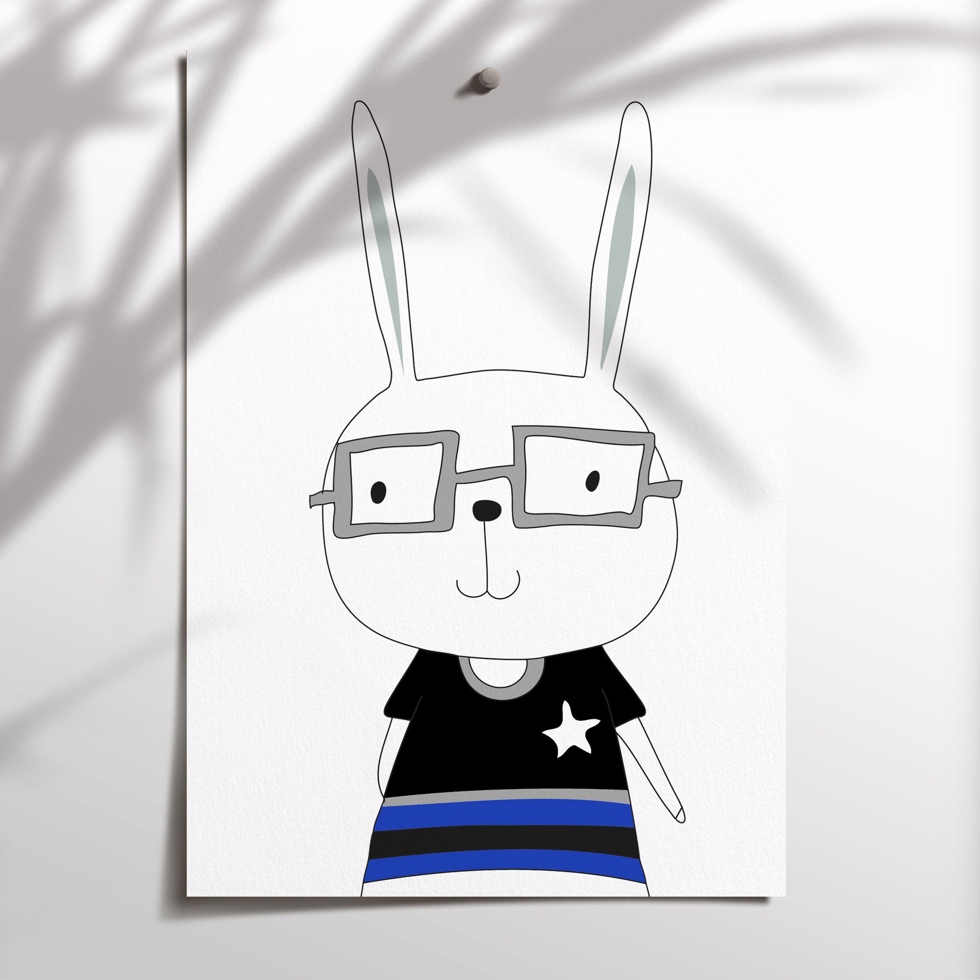 Hipster Bunny Print