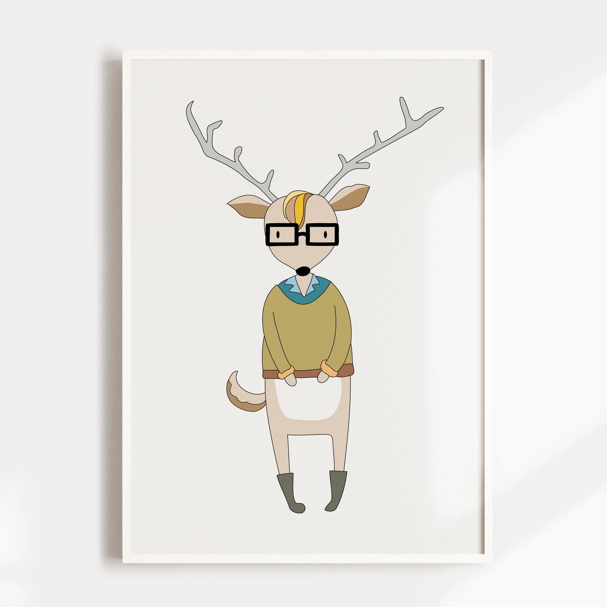 Hipster Deer Print