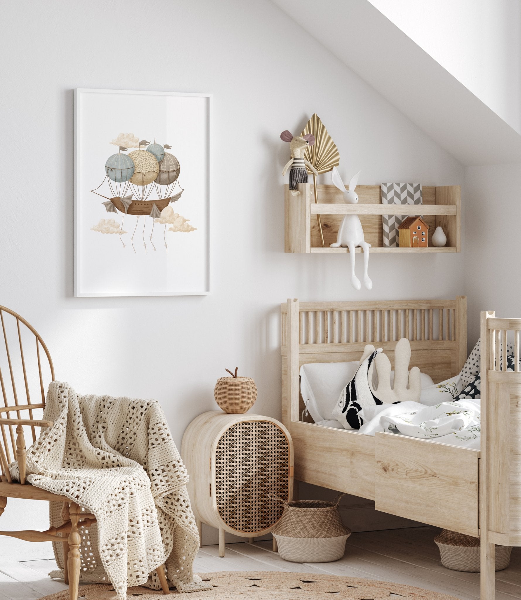 Hot Air Balloon Ship Print