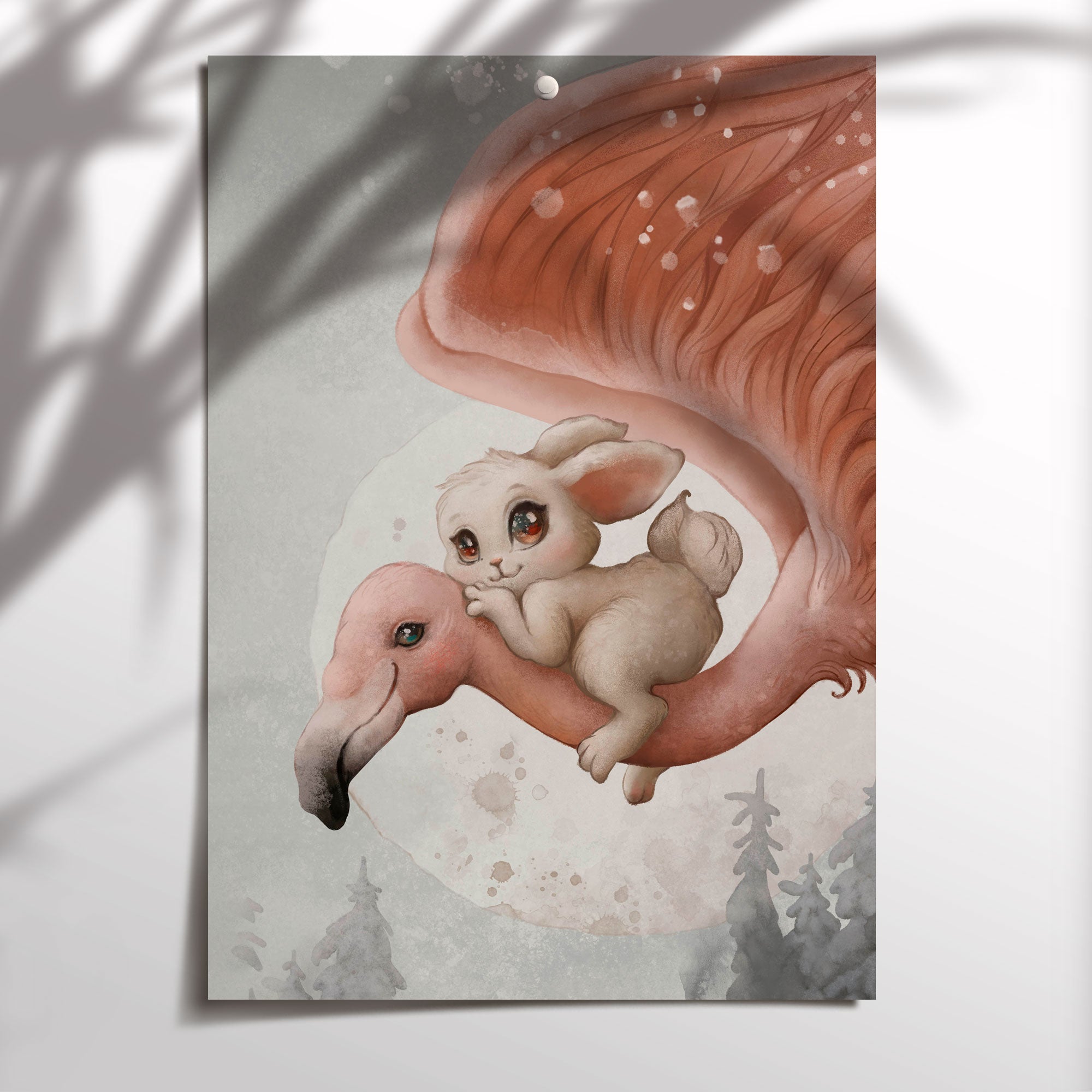 Magical Flamingo & Bunny Print