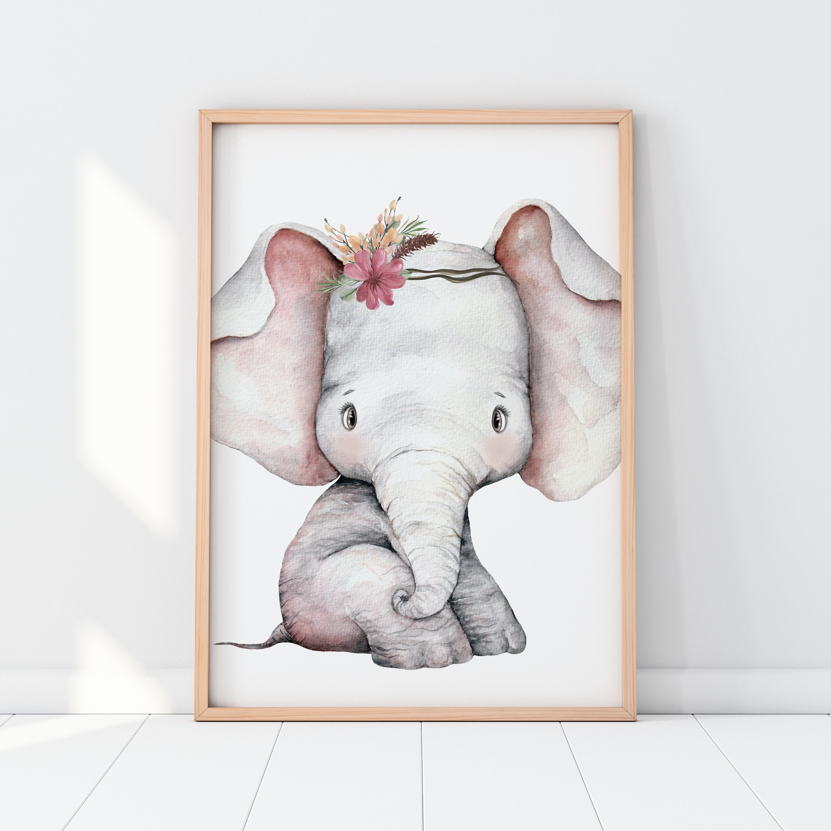 Floral Elephant Print